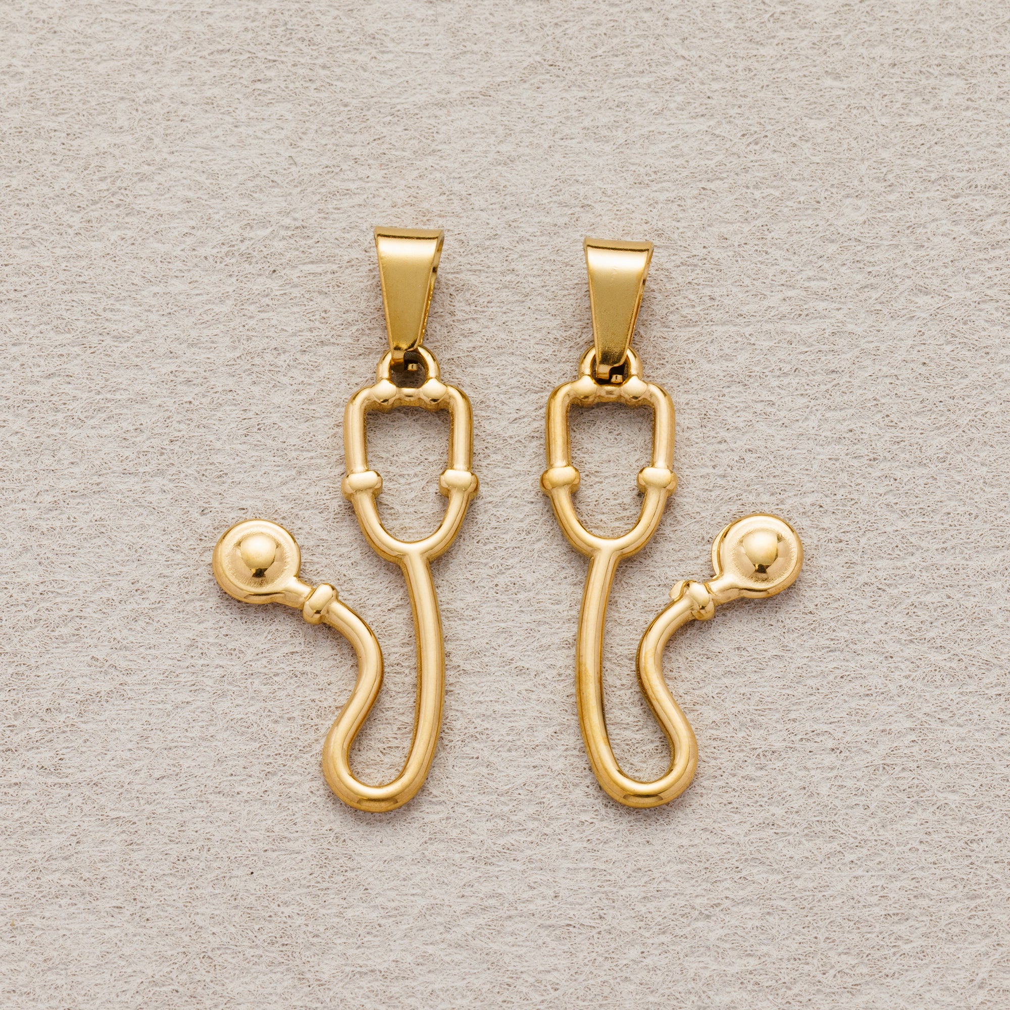 Launch Promo: 24K Gold PVD Stainless Steel Medicine Stethoscope Multidimensional 3D Charm | Sold Each