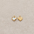 Launch Promo: 24K Gold PVD Stainless Steel Mother of Pearl Mini Irregular Love Heart Charm | Sold Each