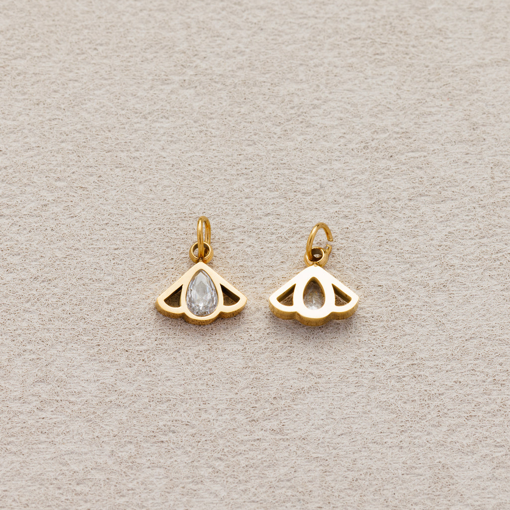 Launch Promo: 24K Gold PVD Stainless Steel Teardrop CZ Honey Bee Insect Charm | Sold Each