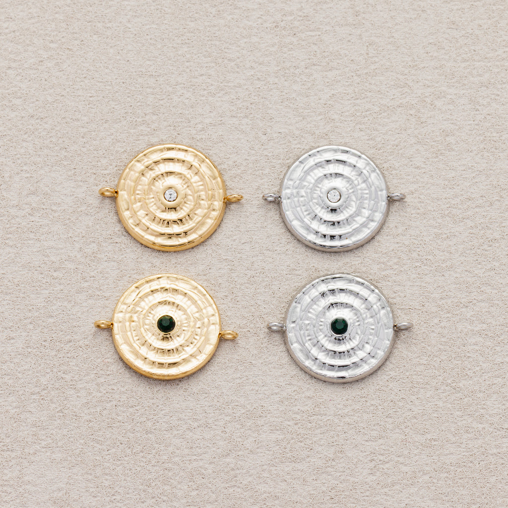 Launch Promo: 14K Gold PVD Stainless Steel Sunburst Spiral Medallion Connector | Sold Each