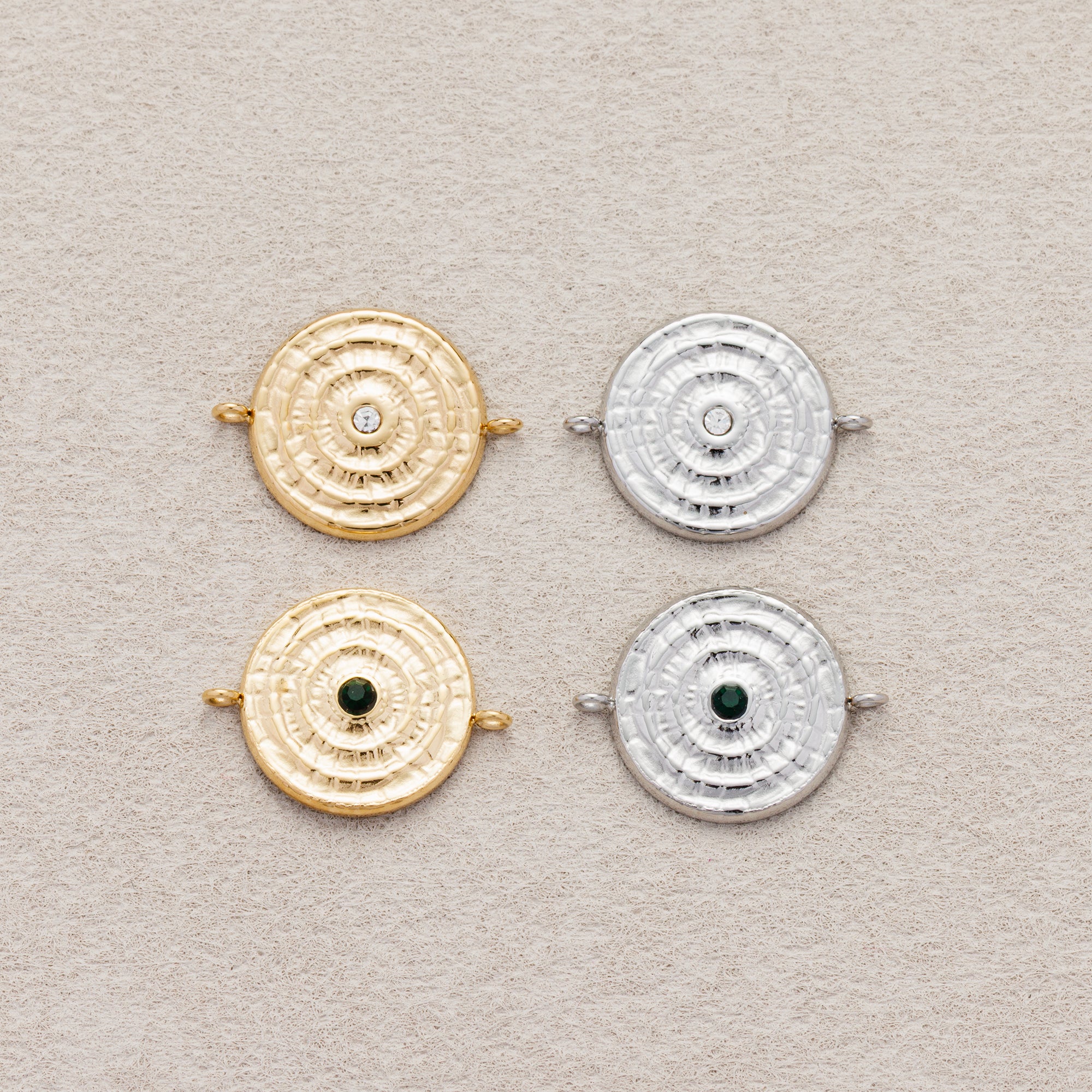 Launch Promo: 14K Gold PVD Stainless Steel Sunburst Spiral Medallion Connector | Sold Each
