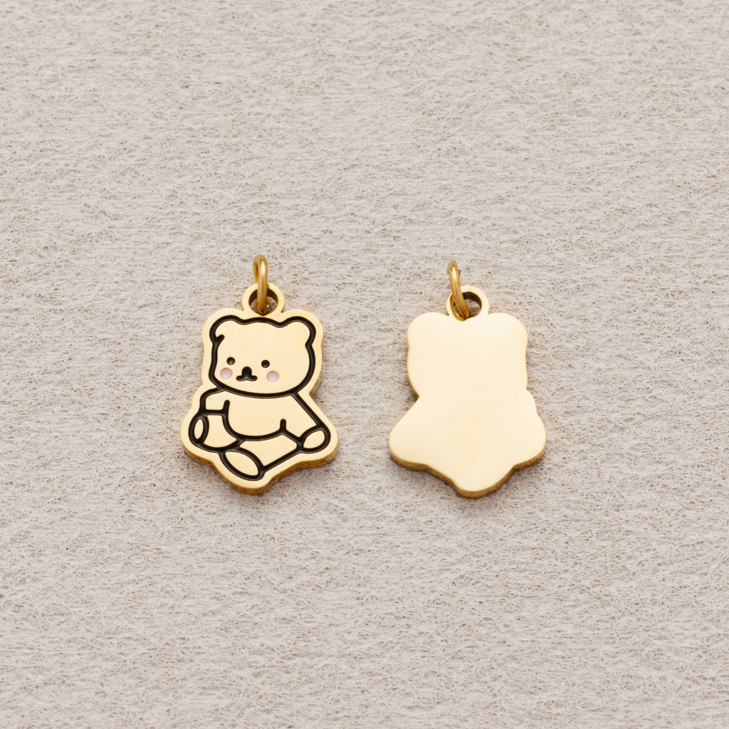 Launch Promo: 24K Gold PVD Stainless Steel Cute Teddy Bear Charm | Sold Each