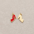 Launch Promo: 24K Gold PVD Stainless Steel Mini Red Heels Fashion Enamel Charm | Sold Each