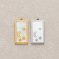 Launch Promo: 24K Gold PVD Stainless Steel Mother of Pearl Celestial Rectangular Pendant | Sold Each