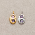 Launch Promo: 24K Gold PVD Stainless Steel Purple CZ Oval Celestial Star Charm | Sold Each