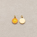 Launch Promo: 24K Gold PVD Stainless Steel Mini Sweet Orange Fruit Enamel Charm | Sold Each