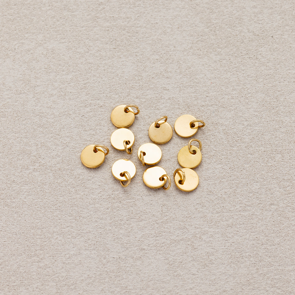 Launch Promo: 24K Gold PVD Stainless Steel Minimalist Round Coin Charm | Sold Each