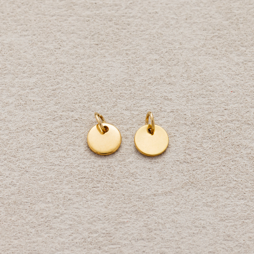 Launch Promo: 24K Gold PVD Stainless Steel Minimalist Round Coin Charm | Sold Each
