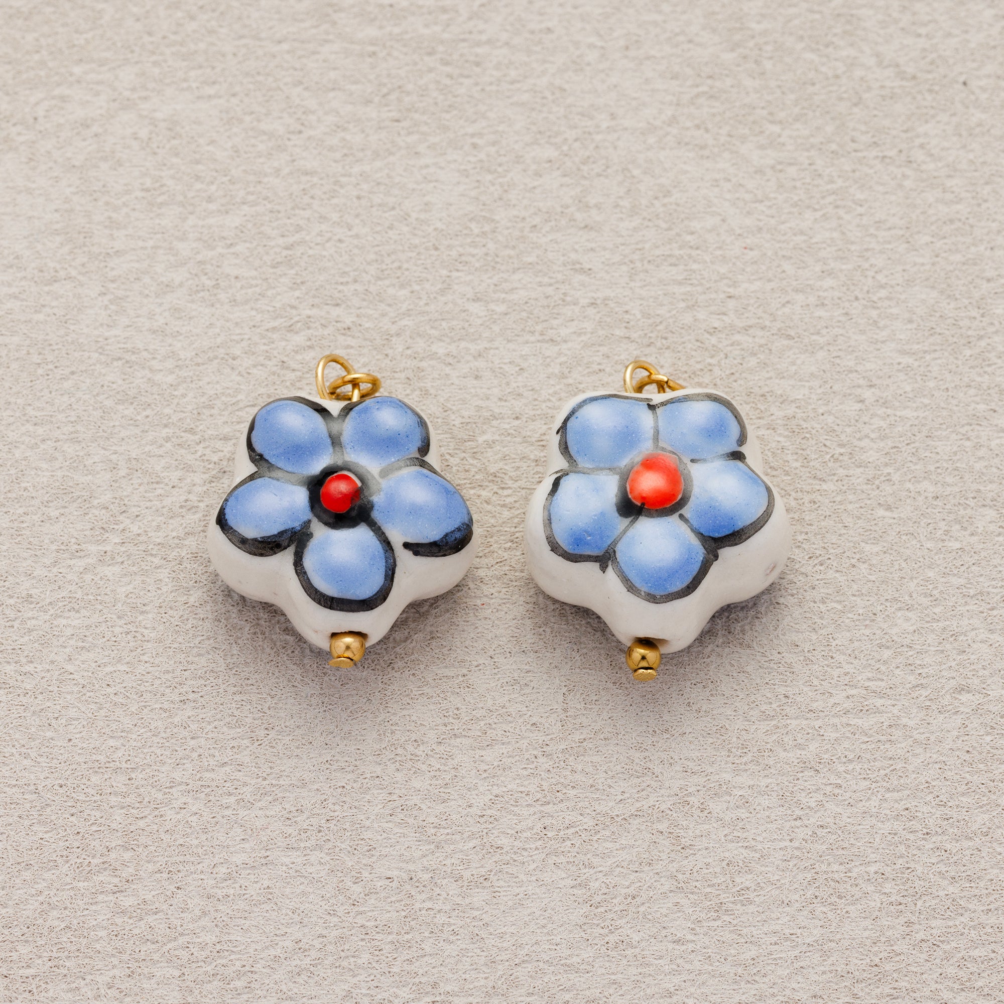 Launch Promo: 24K Gold PVD Stainless Steel Purple Ceramic Blooming Flower Charm | Sold Each