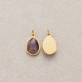 Launch Promo: 14K Gold PVD Stainless Steel Irregular Shield Natural Gemstone Pendant | Sold Each