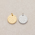 Launch Promo: 24K Gold PVD Stainless Steel Textured Earth Medallion Charm in Gold & Silver | Sold Each