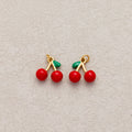 Launch Promo: 24K Gold PVD Stainless Steel Red Cherry Ceramic Fruit Charm | Sold Each