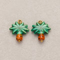 Launch Promo: 24K Gold PVD Stainless Steel Green Ceramic Palm Tree Charm | Sold Each