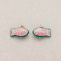 Launch Promo: 24K Gold PVD Stainless Steel Green Pink Fish Charm | Sold Each