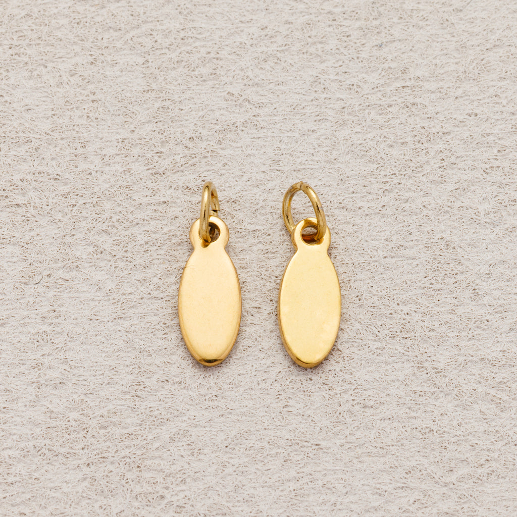 Launch Promo: (10pcs) 24K Gold PVD Stainless Steel Mini Geometric Oval Tag Charm | Sold Each