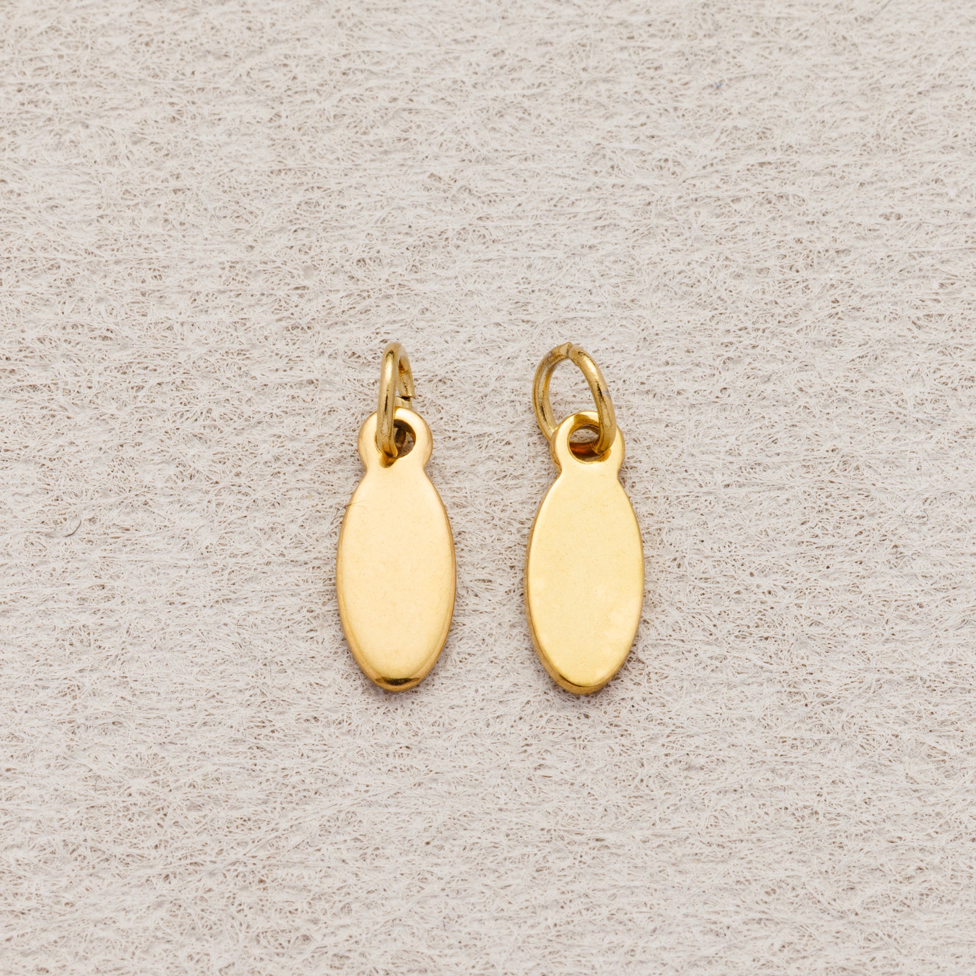 Launch Promo: (10pcs) 24K Gold PVD Stainless Steel Mini Geometric Oval Tag Charm | Sold Each