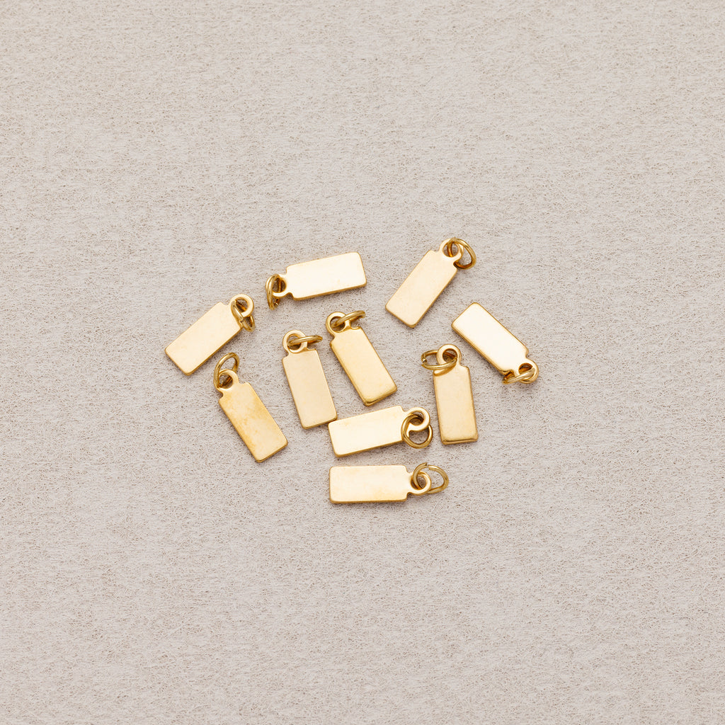 Launch Promo: (20pcs) 24K Gold PVD Stainless Steel Mini Rectangular Tag Charm | Sold Each