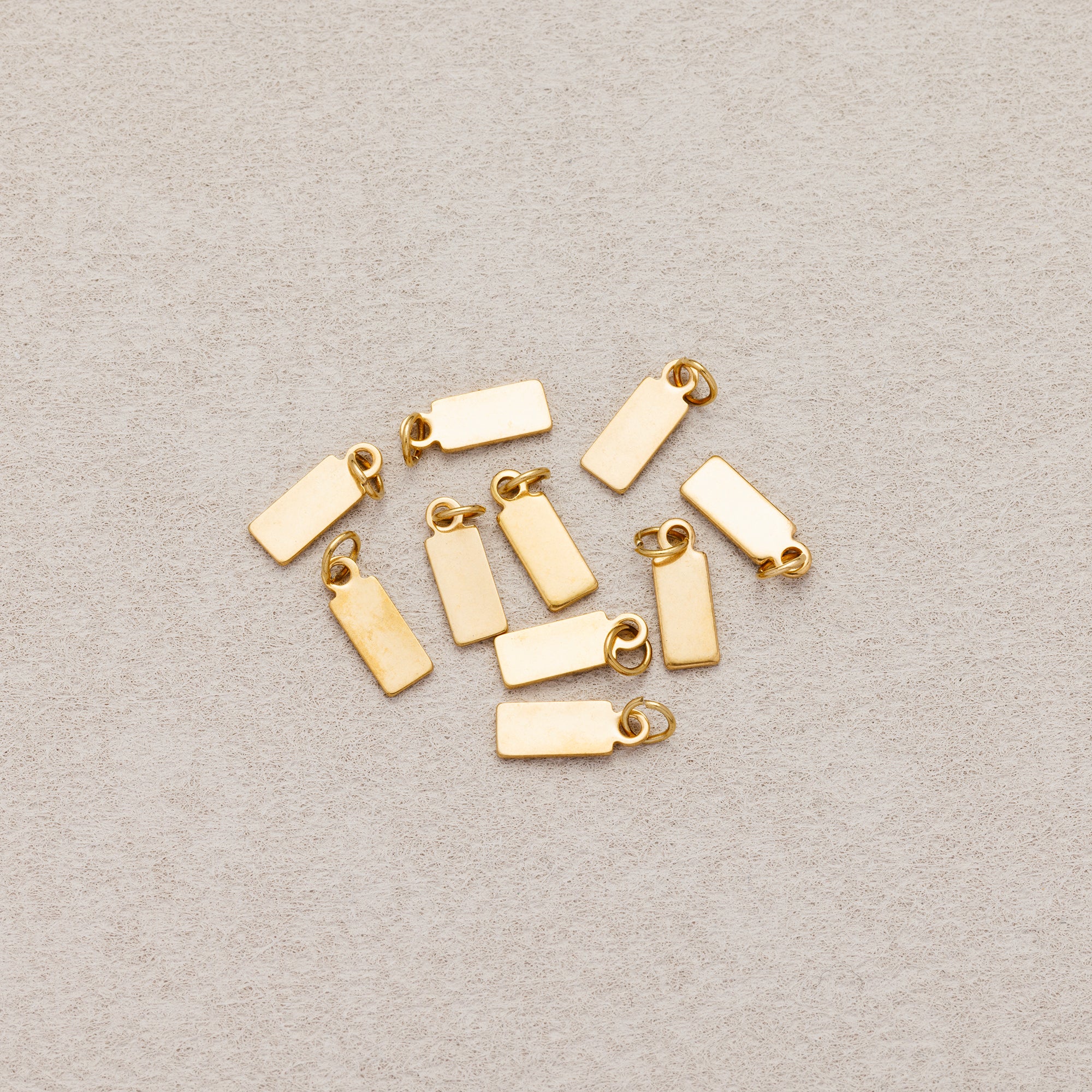 Launch Promo: (20pcs) 24K Gold PVD Stainless Steel Mini Rectangular Tag Charm | Sold Each
