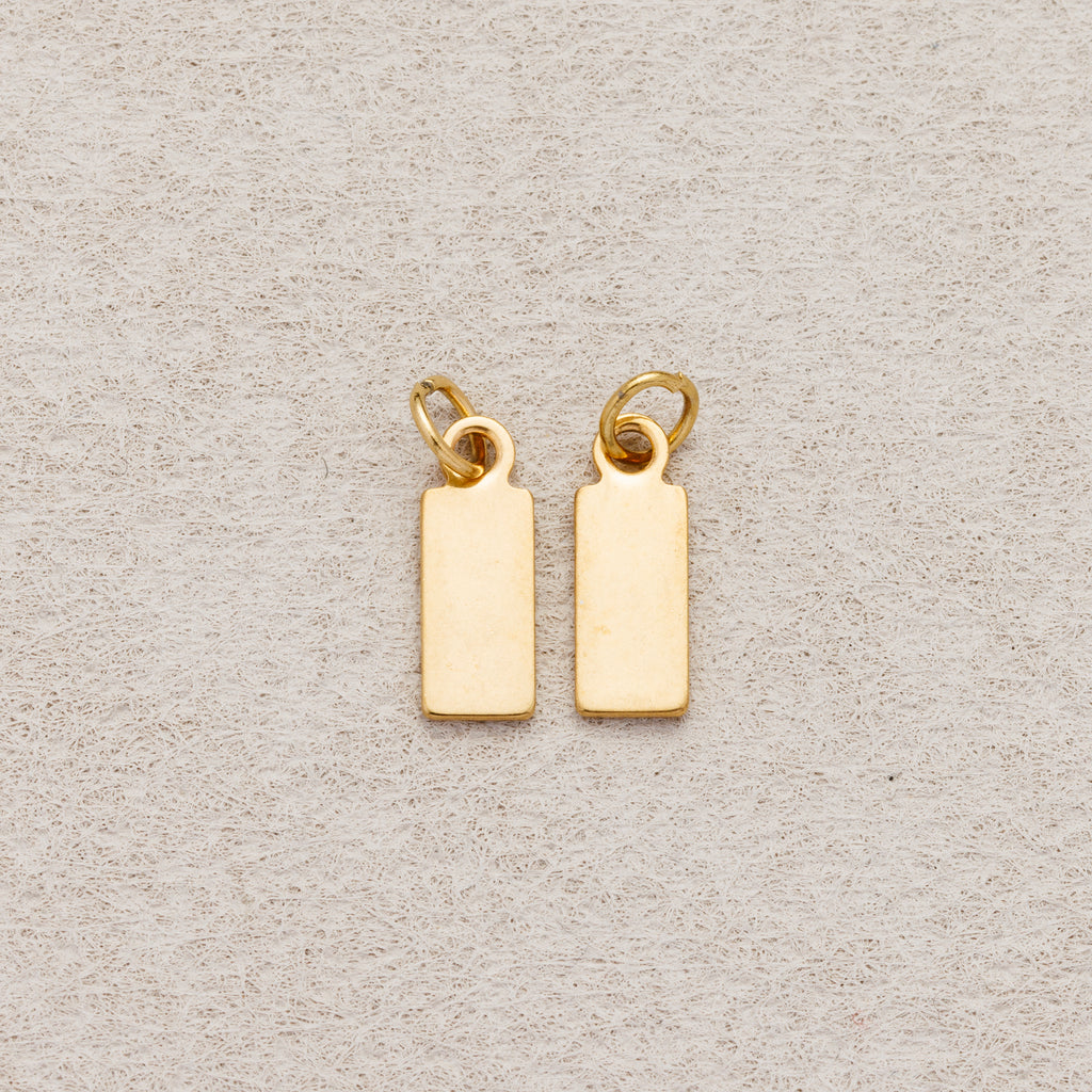 Launch Promo: (20pcs) 24K Gold PVD Stainless Steel Mini Rectangular Tag Charm | Sold Each