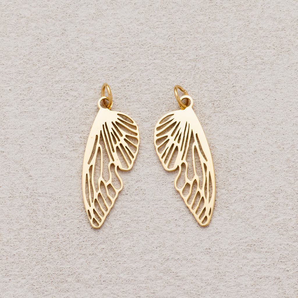 Launch Promo: 24K Gold PVD Stainless Steel Open Butterfly Wing Animal Charm in Gold & Silver | Sold Each