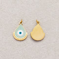 Launch Promo: 24K Gold PVD Stainless Steel Turquoise Teardrop Evil Eye Enamel Charm | Sold Each
