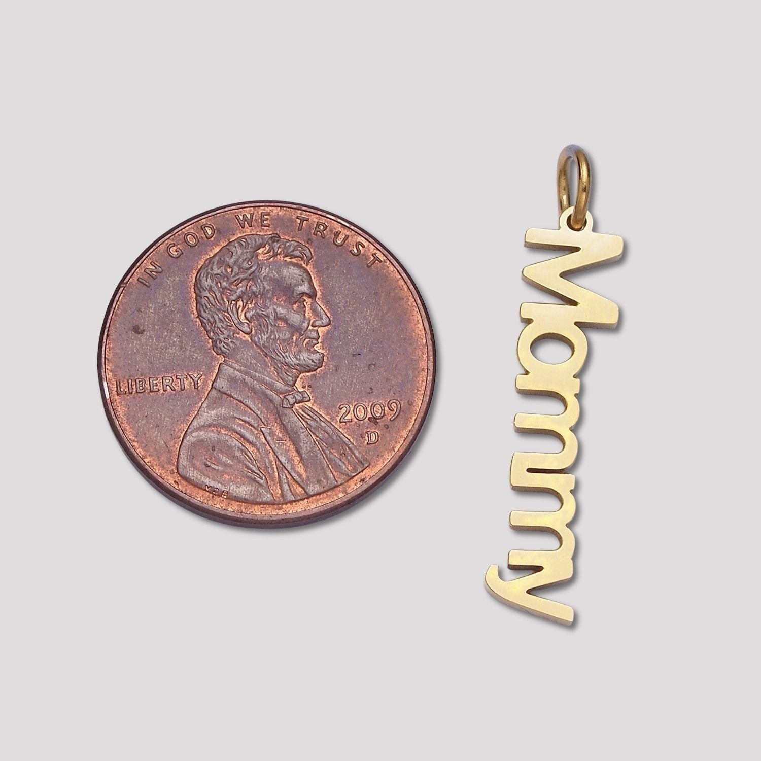 Launch Promo: 14K Gold PVD Stainless Steel Minimalist Mommy Lettering Pendant | Sold Each