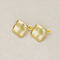 Launch Promo: 24K Gold PVD Stainless Steel Molten Geometric Square Stud Earring in Gold & Silver