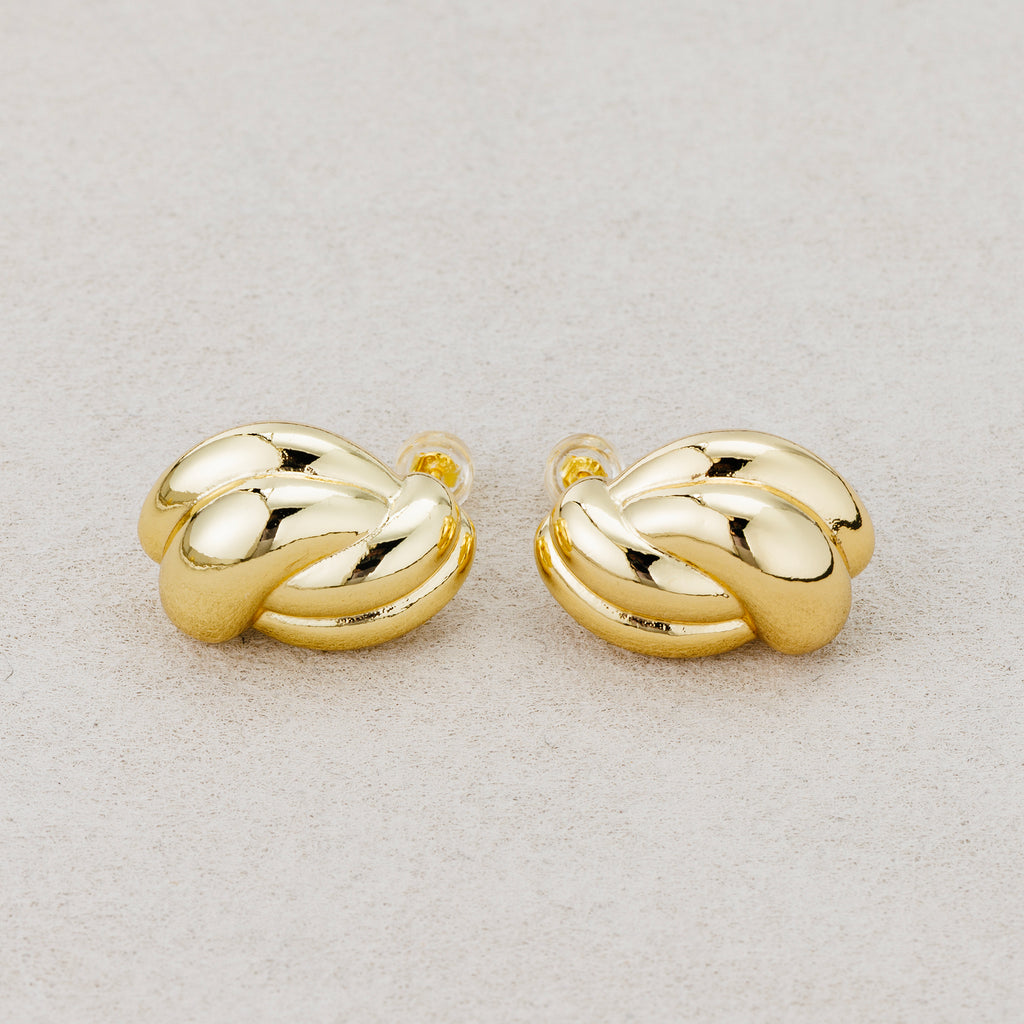 Launch Promo: 24K Gold PVD Stainless Steel Chunky Twisted Croissant Stud Earring