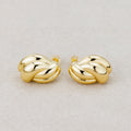 Launch Promo: 24K Gold PVD Stainless Steel Chunky Twisted Croissant Stud Earring