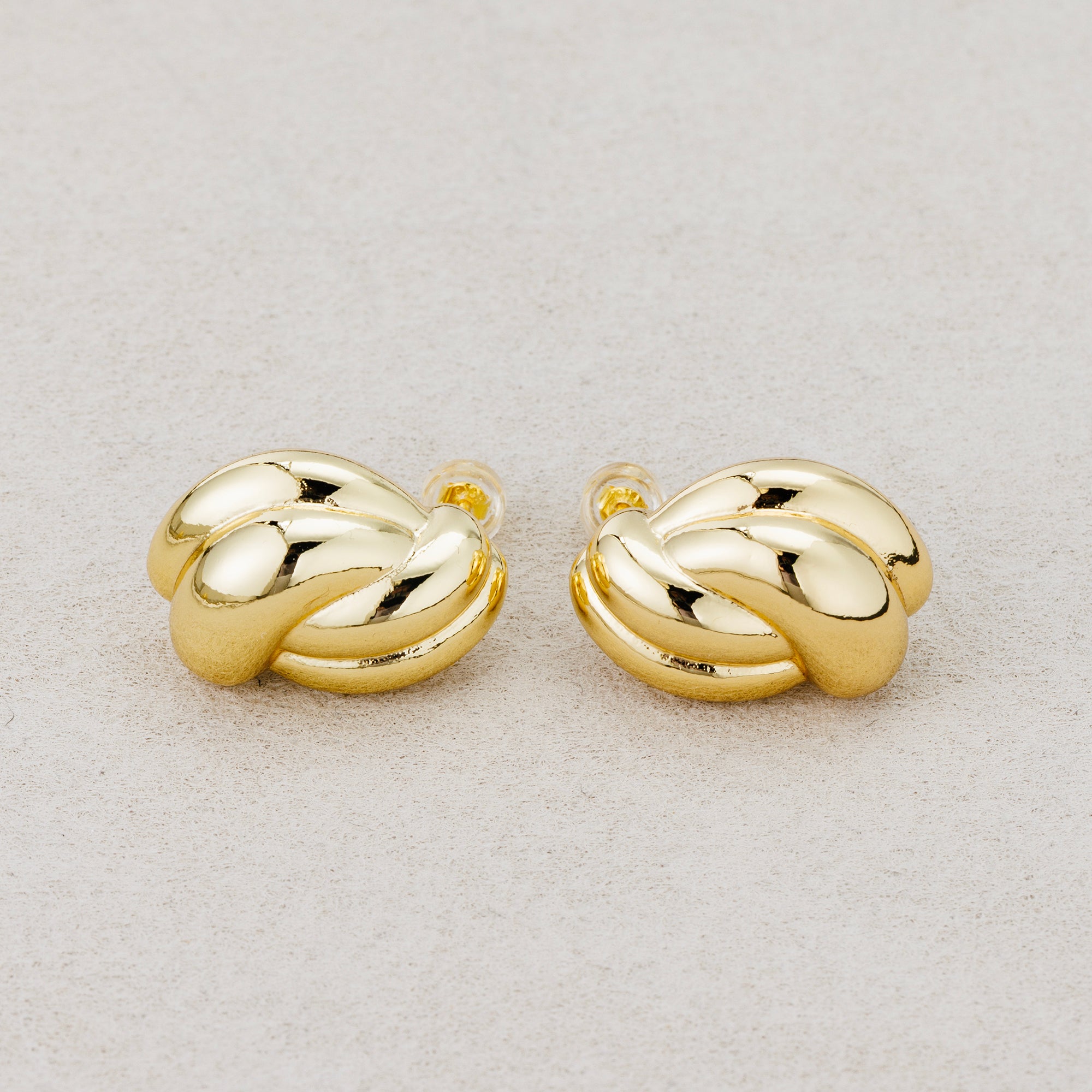 Launch Promo: 24K Gold PVD Stainless Steel Chunky Twisted Croissant Stud Earring