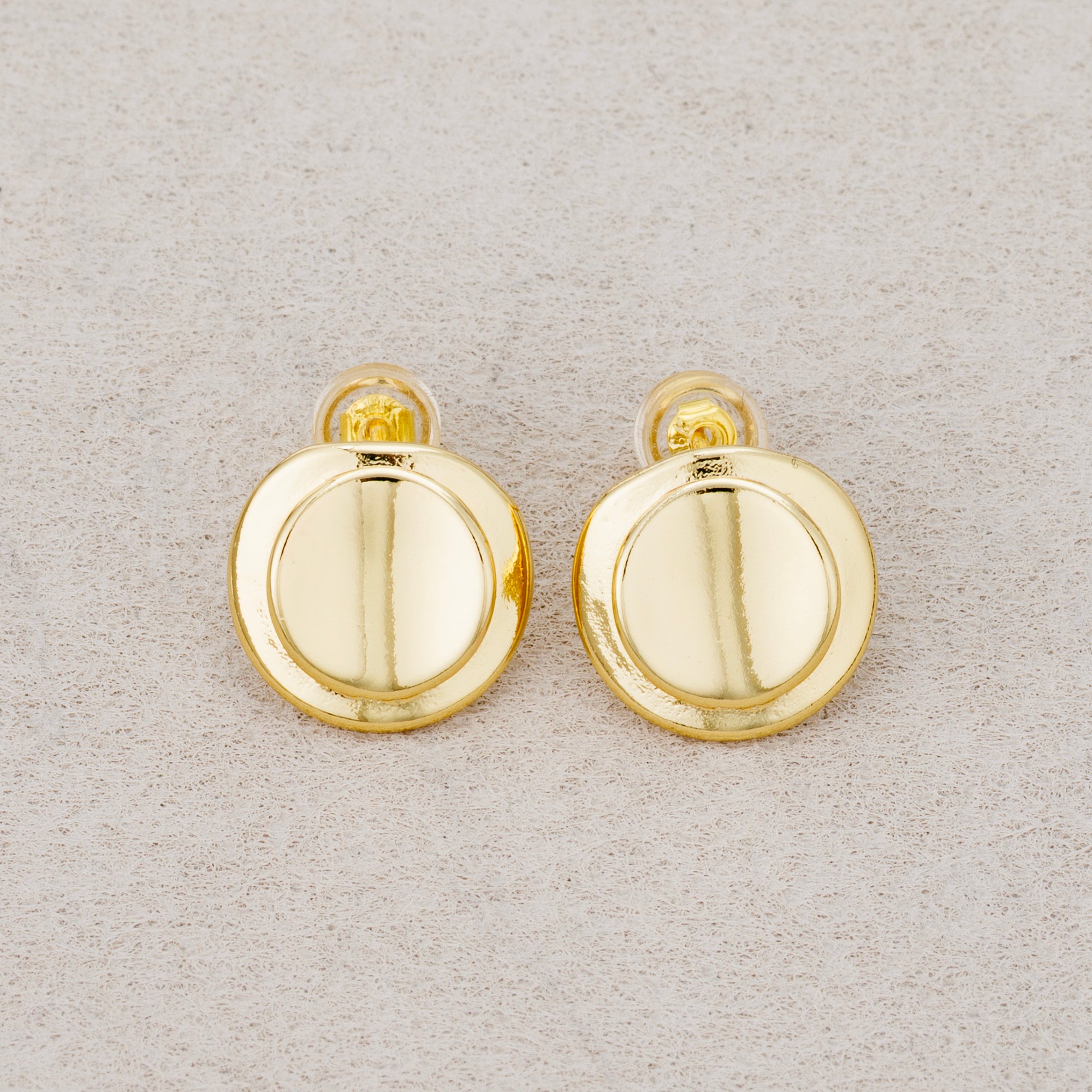 Launch Promo: 24K Gold PVD Stainless Steel Minimalist Round Disc Stud Earring | Sold Each