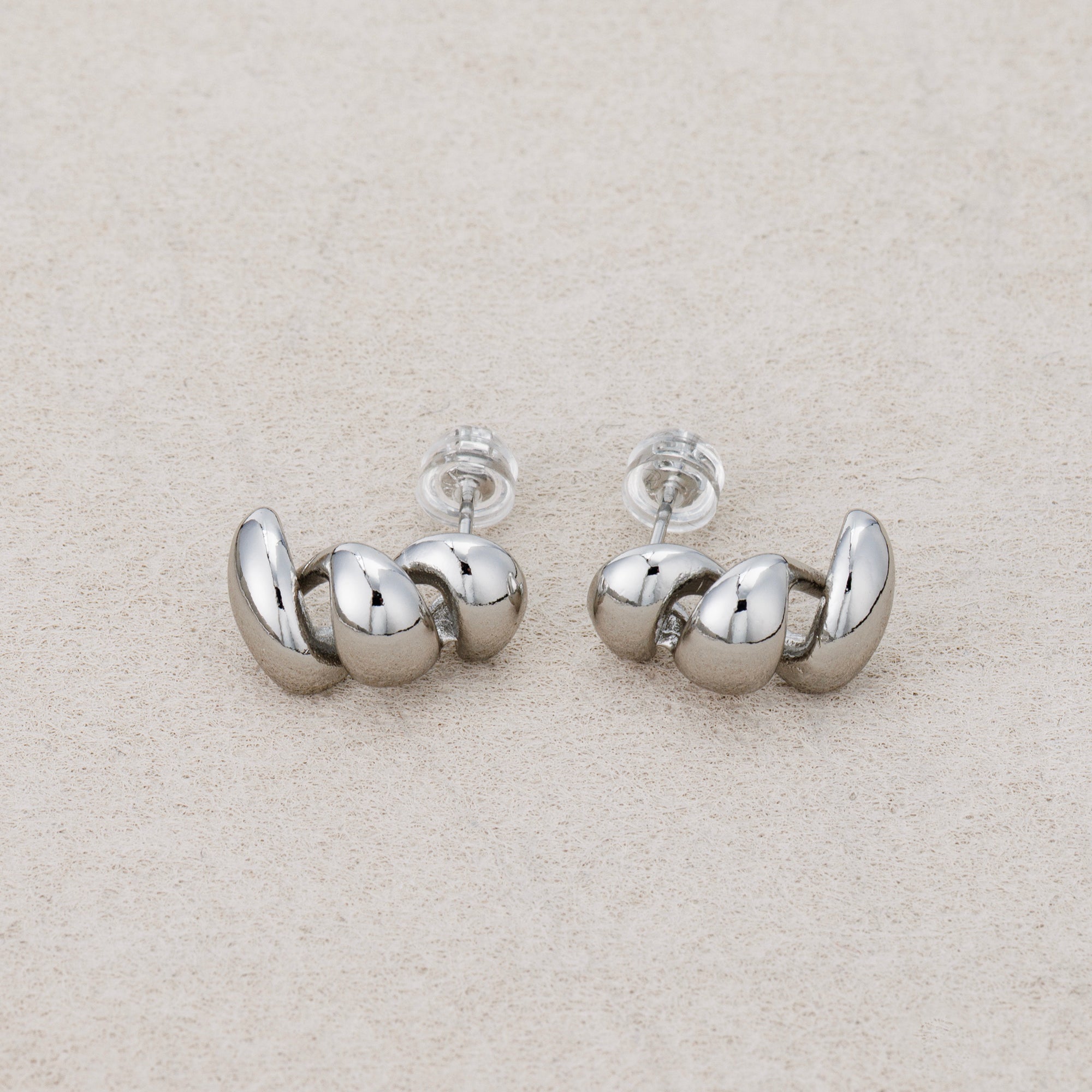 Launch Promo: 24K Gold PVD Stainless Steel Minimalist Spiral Stud Earring in Gold & Silver | Sold Each