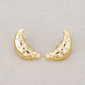 Launch Promo: 24K Gold PVD Stainless Steel Textured Yummy Croissant Stud Earring | Sold Each