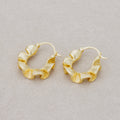 Launch Promo: 24K Gold PVD Stainless Steel Ribbed Irregular Ribbon Hoop Earring | Sold Each