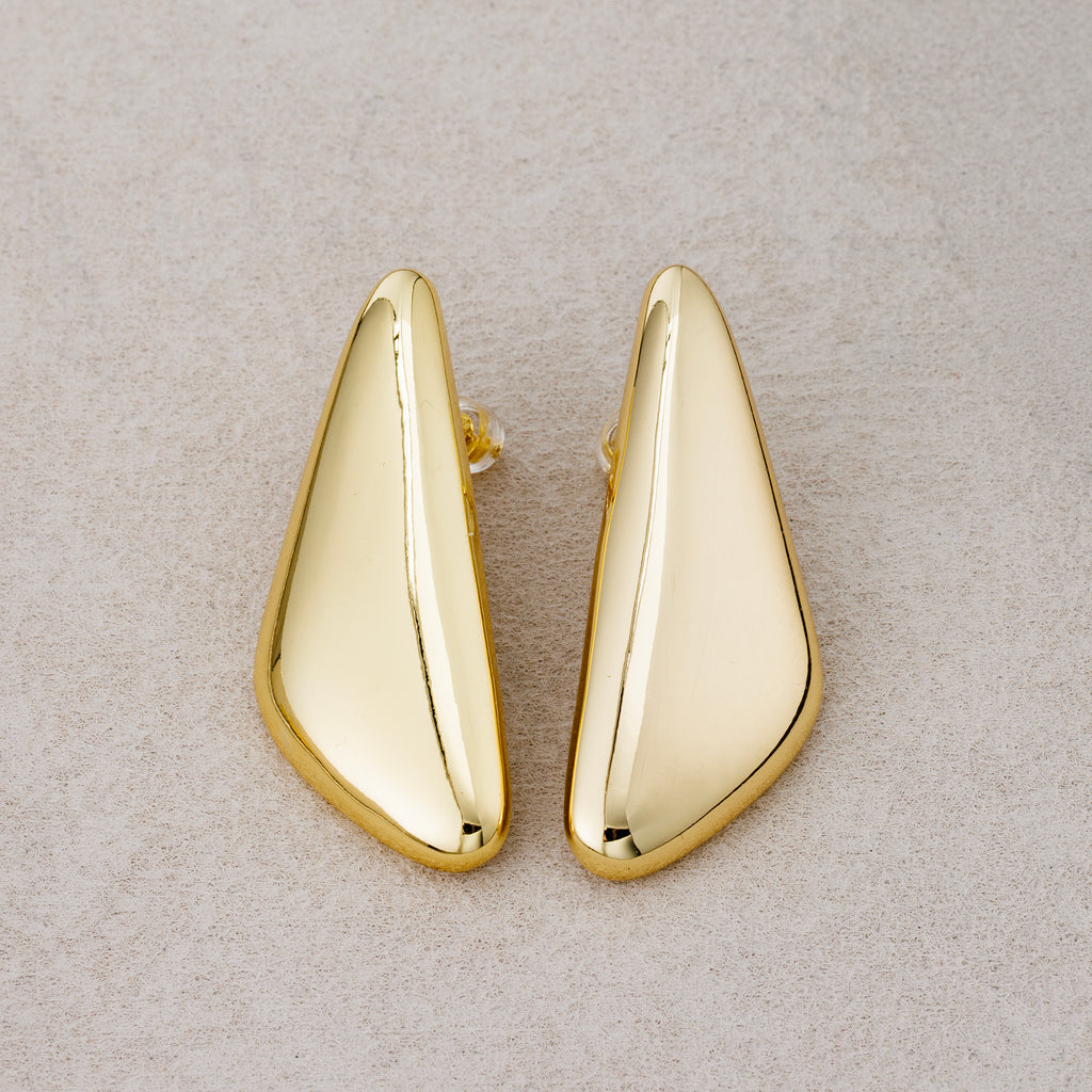Launch Promo: 24K Gold PVD Stainless Steel Geometric Triangle Asymmetric Stud Earring | Sold Each