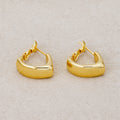 Launch Promo: 24K Gold PVD Stainless Steel V-Shape Huggie Hoop Earring in Gold & Silver | Sold Each