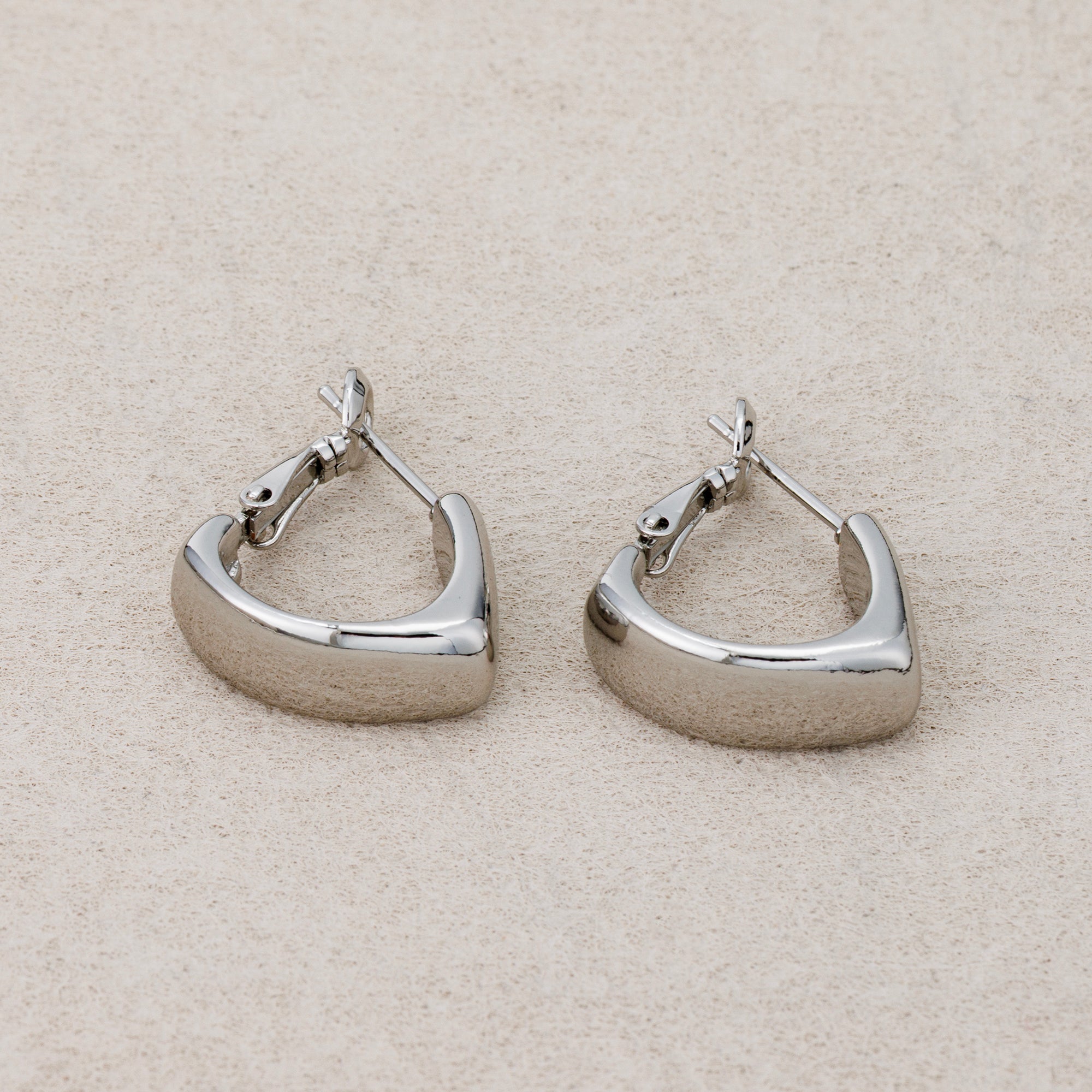 Launch Promo: 24K Gold PVD Stainless Steel V-Shape Huggie Hoop Earring in Gold & Silver | Sold Each