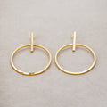 Launch Promo: 24K Gold PVD Stainless Steel Geometric Hoop and Bar Drop Statement Stud Earring | Sold Each