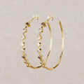 Launch Promo: 24K Gold PVD Stainless Steel Multi Cut CZ Geometric Hoop Statement Stud Earring