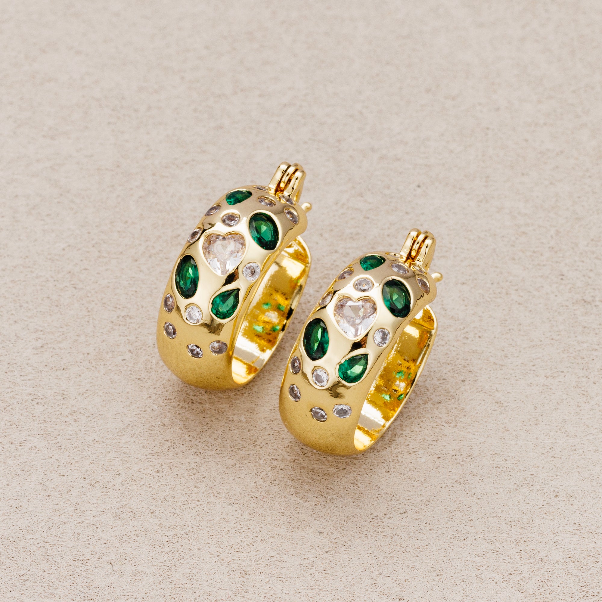 Launch Promo: 24K Gold PVD Stainless Steel Colorful CZ Hollow Braided Hoop Earring | Sold Each