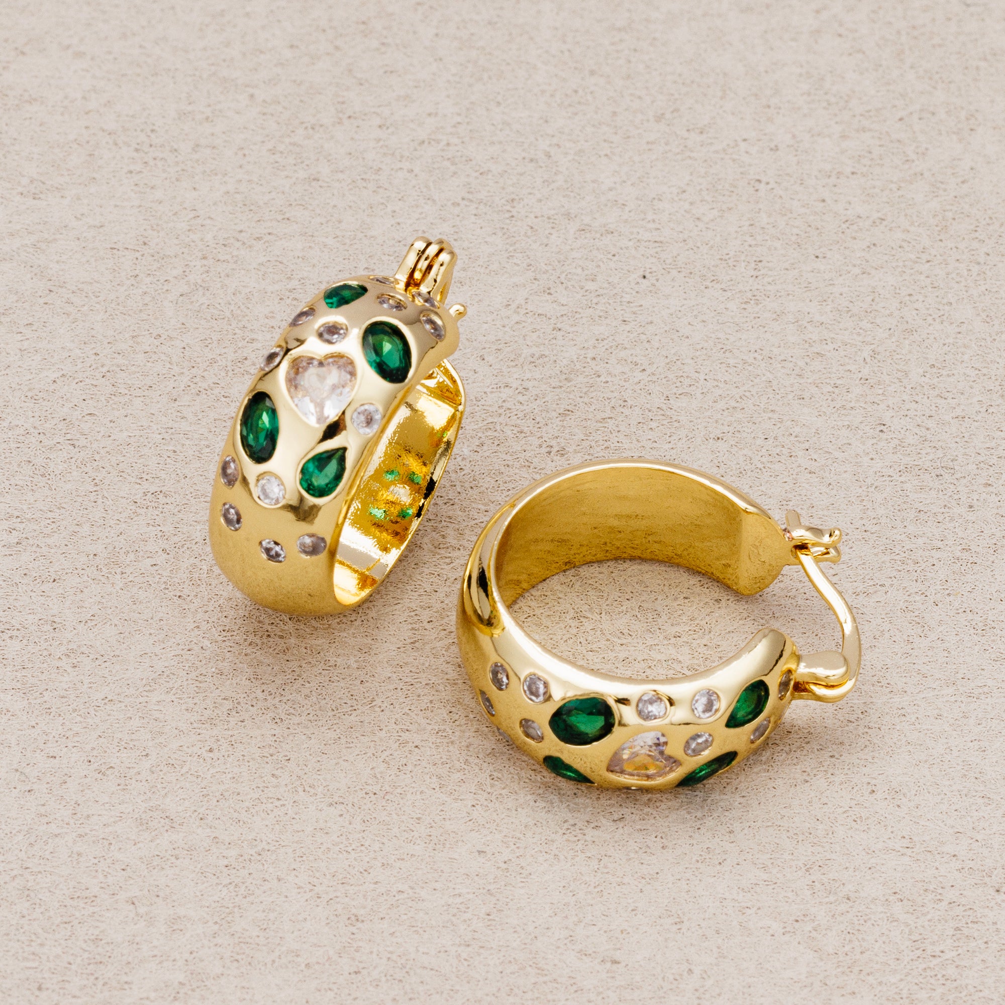 Launch Promo: 24K Gold PVD Stainless Steel Colorful CZ Hollow Braided Hoop Earring | Sold Each