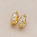 Launch Promo: 24K Gold PVD Stainless Steel Colorful CZ Hollow Braided Hoop Earring | Sold Each