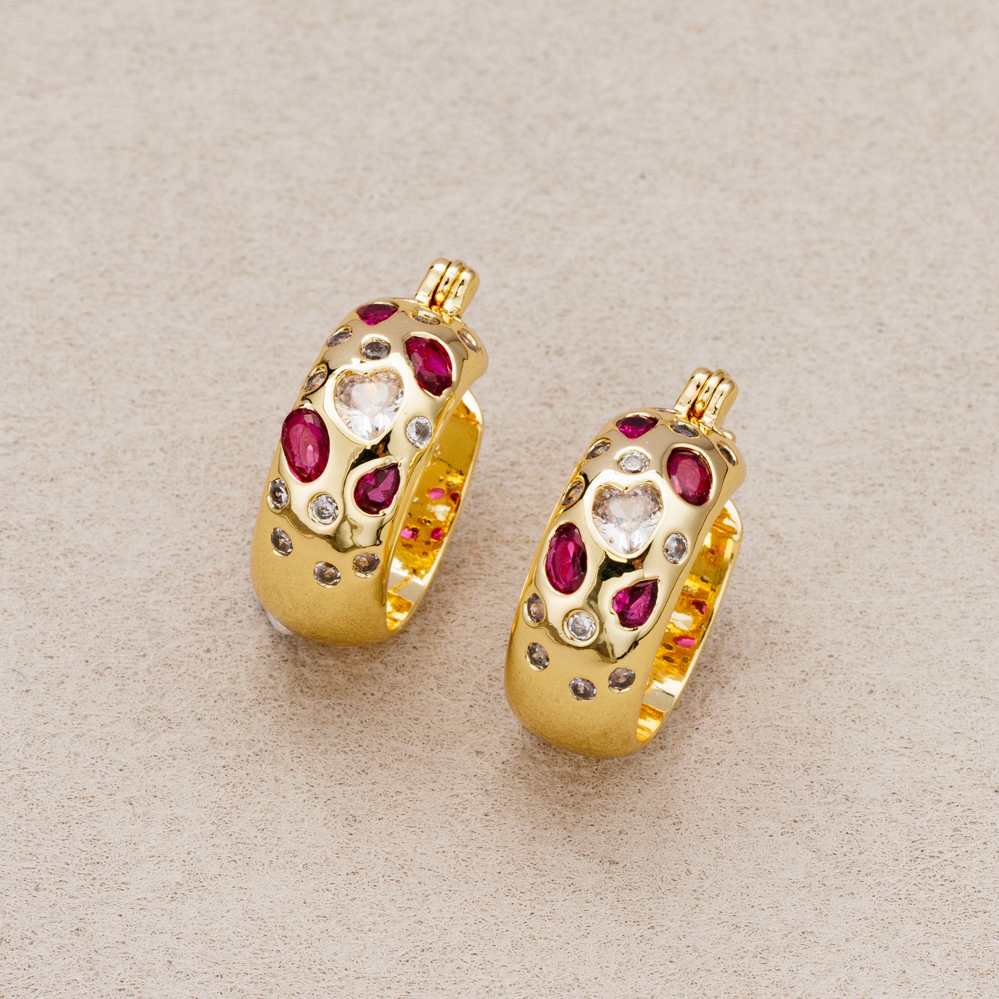 Launch Promo: 24K Gold PVD Stainless Steel Colorful CZ Hollow Braided Hoop Earring | Sold Each