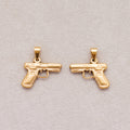 Gold PVD Stainless Steel Handgun Pistol Pendant Charm