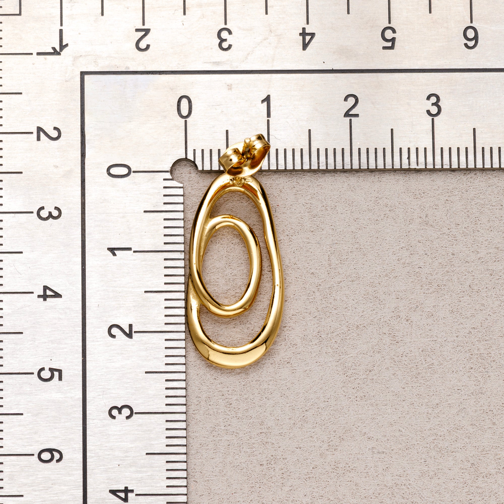 Launch Promo: 24K Gold PVD Stainless Steel Irregular Double Hoop Abstract Stud Earring in Gold & Silver