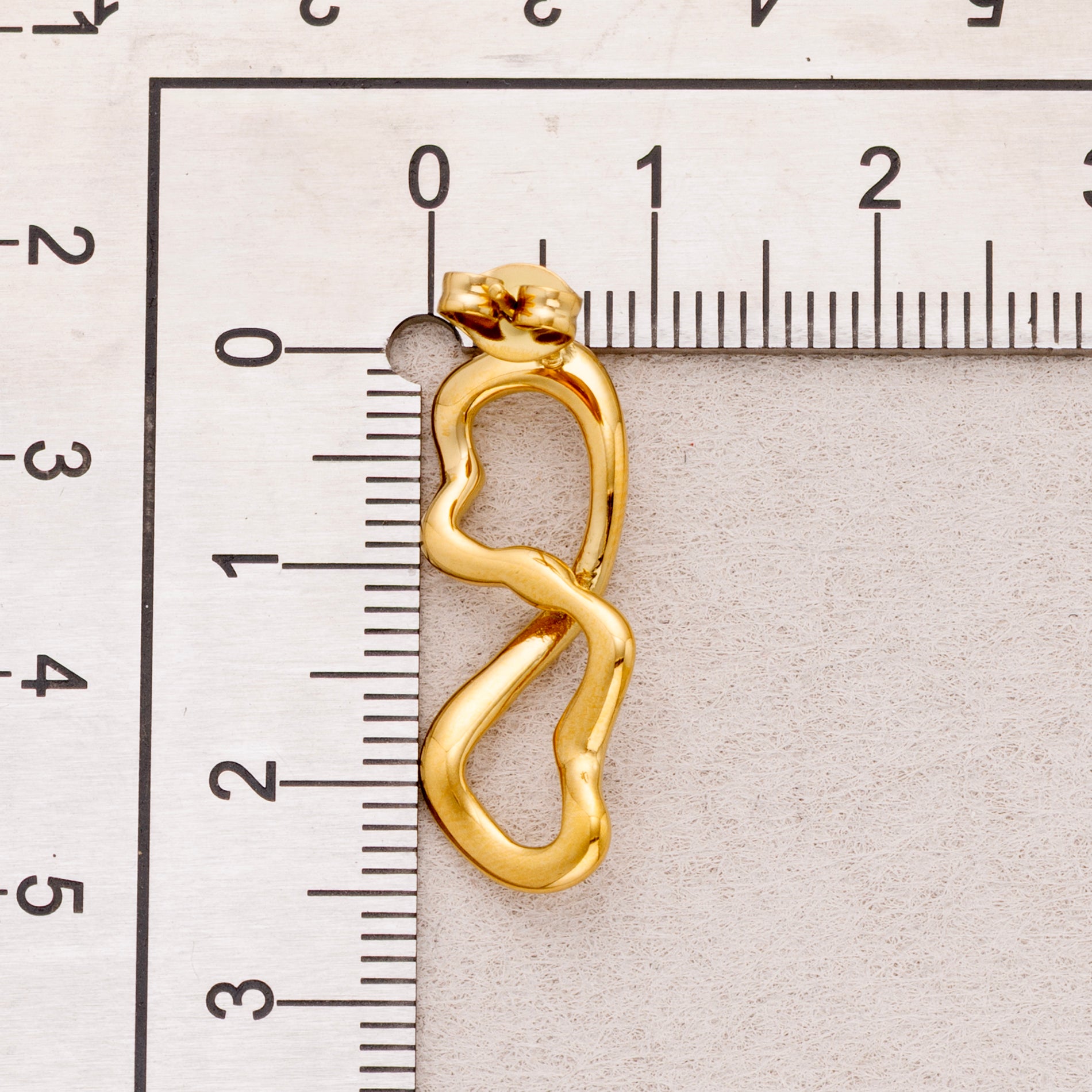 Launch Promo: 24K Gold PVD Stainless Steel Molten Infinity Love Stud Earring in Gold & Silver