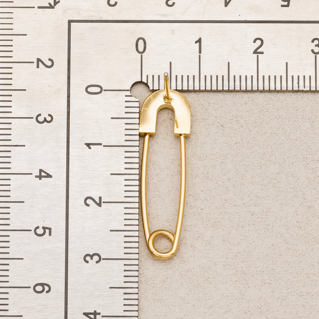 Launch Promo: 24K Gold PVD Stainless Steel Mother Of Pearl Safety Pin Stud Earring