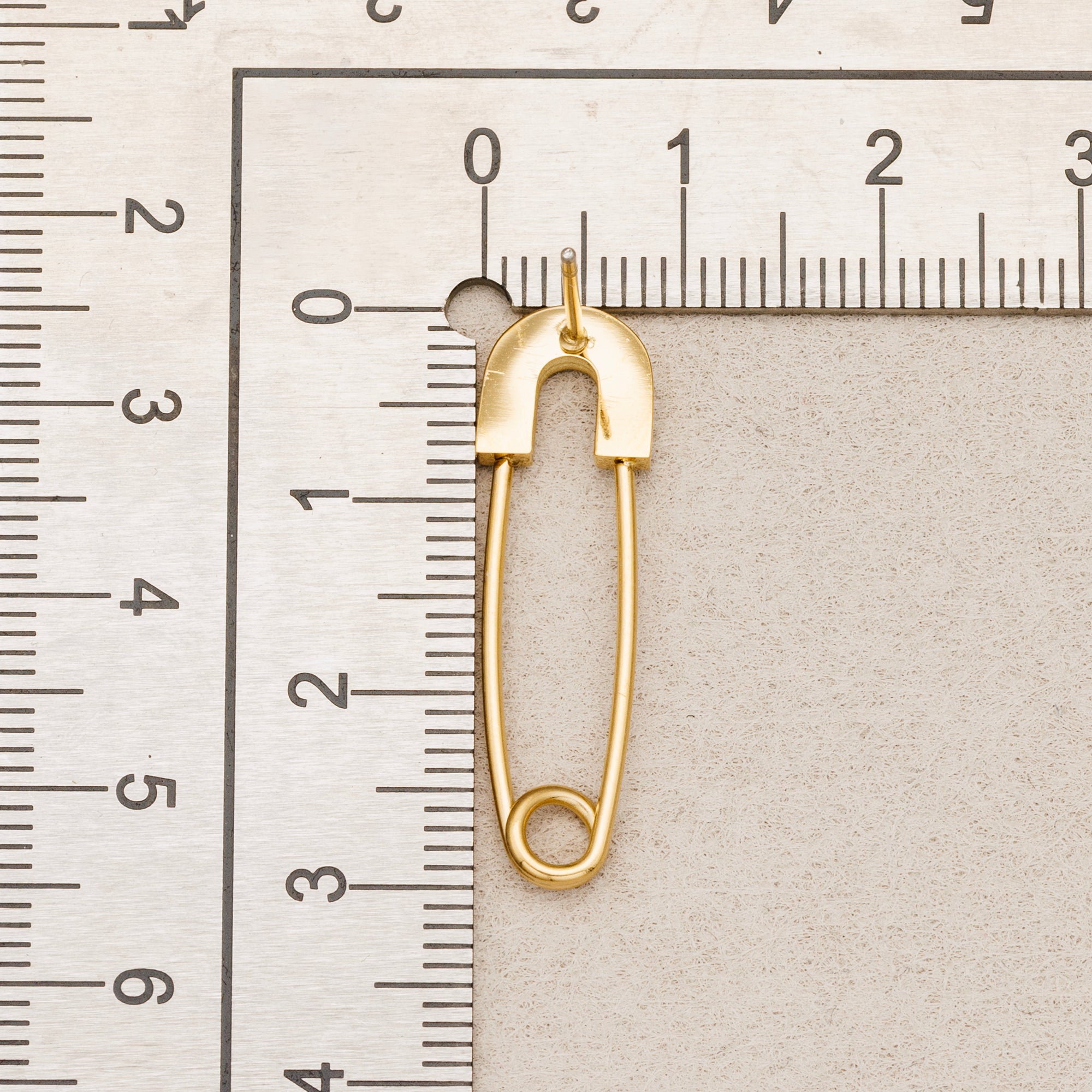 Launch Promo: 24K Gold PVD Stainless Steel Mother Of Pearl Safety Pin Stud Earring