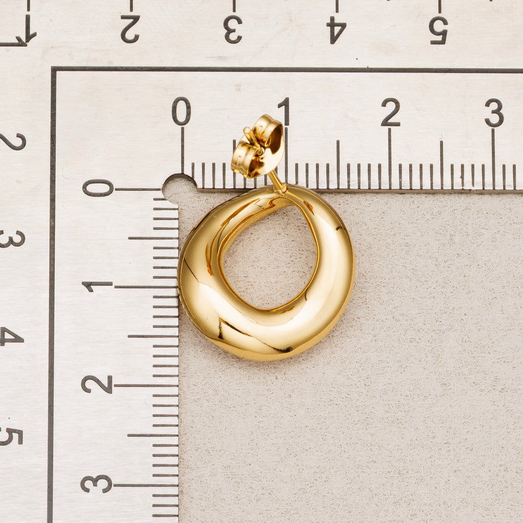 Launch Promo: 24K Gold PVD Stainless Steel Asymmetric Hoop Earring in Gold & Silver