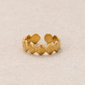 Gold PVD Stainless Steel Ocean Seashell Nautical Adjustable Ring
